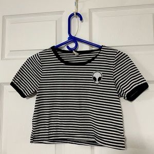 Striped alien tee